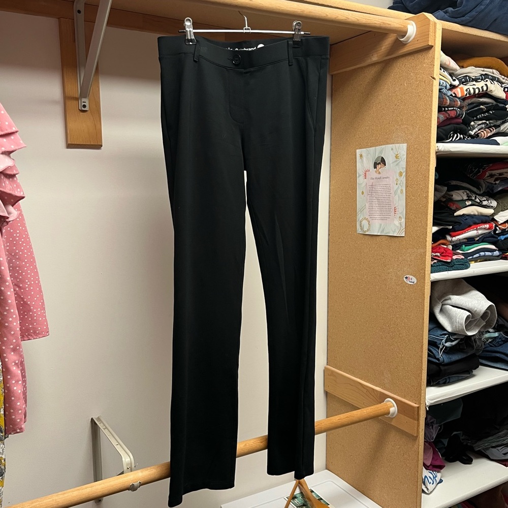 Black dress pants, but yoga pants material!!